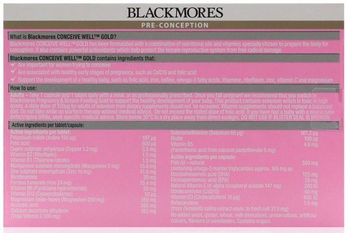 vien uong blackmores conceive well gold 56 vien cua uc tang kha nang thu thai anh 002