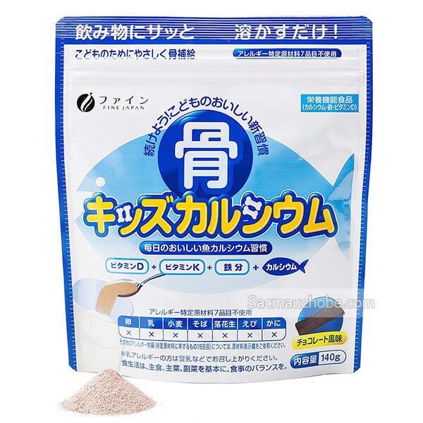 Bột uống bổ sung Canxi cho trẻ từ cá biển 140g Nhật Bản (vị socola)