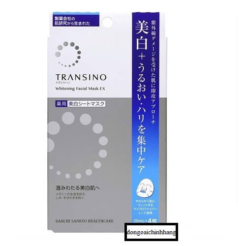 Mặt nạ dưỡng da Transino Whitening Facial EX hộp 4 miếng x 20ml Nhật Bản