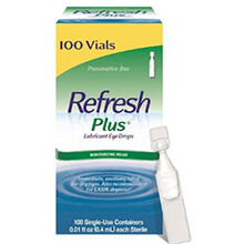 Nước mắt nhân tạo dạng tép Refresh Plus Lubricant Eye Drops hộp 100 tép x 0.4 ml
