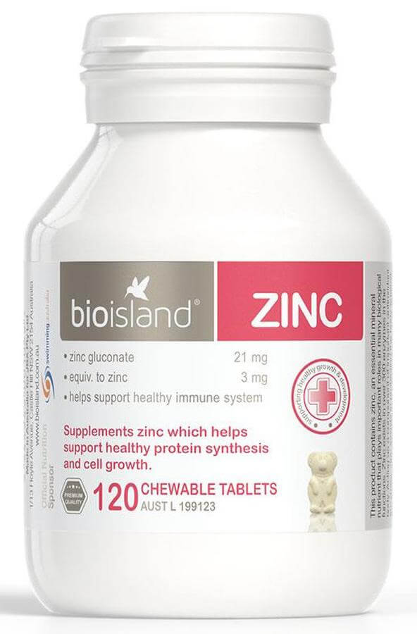 Thuốc bổ sung kẽm cho trẻ Bio island ZINC 120 viên nhai Úc