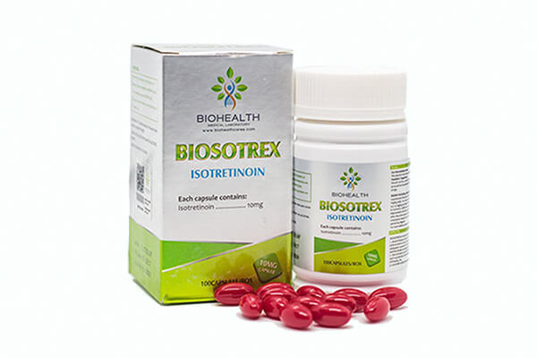 Viên uống trị mụn Biosotrex Isotretinoin Biohealth Medical Laboratory 100 viên của Mỹ