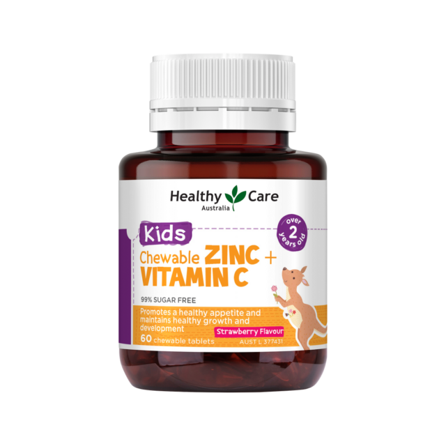 Healthy Care trẻ em Chewable Zinc + Vitamin C 60 viên nhai